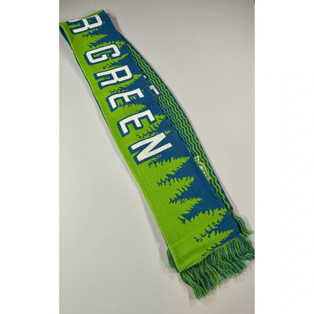 MLS Mens Seattle Sounders FC Soccer Scarf OS Blue Green Acrylic Forever Green